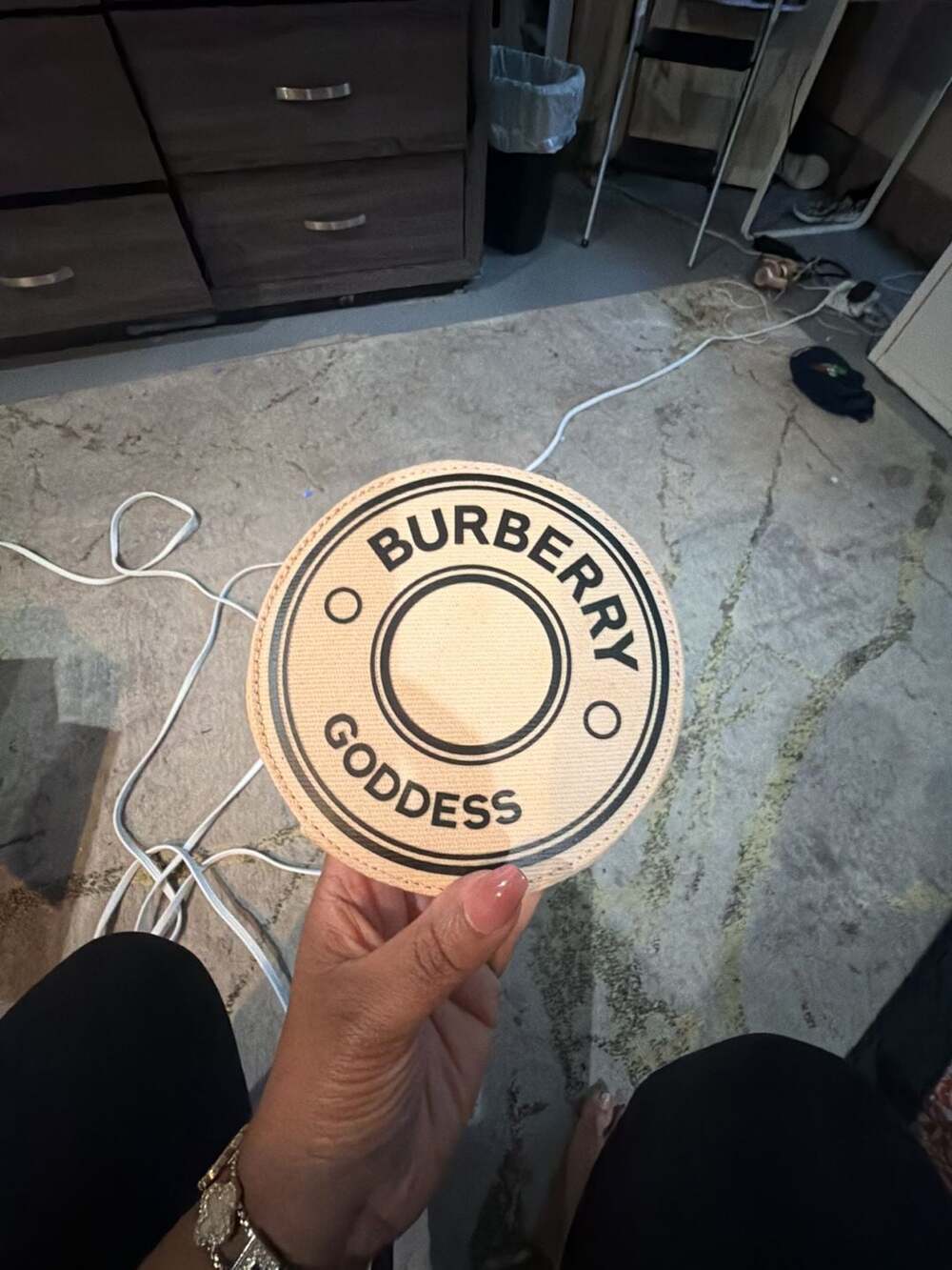 Burberry Goddess Round Travel Jewelry Case Pouch